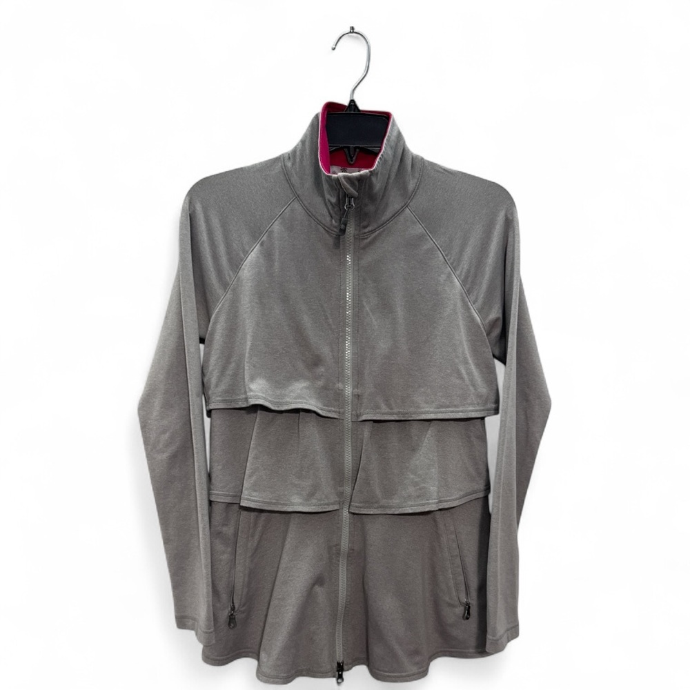 ATHLETA RENEW 3 TIERED RUFFLE Full Zip Up JACKET - Picture 1 of 9